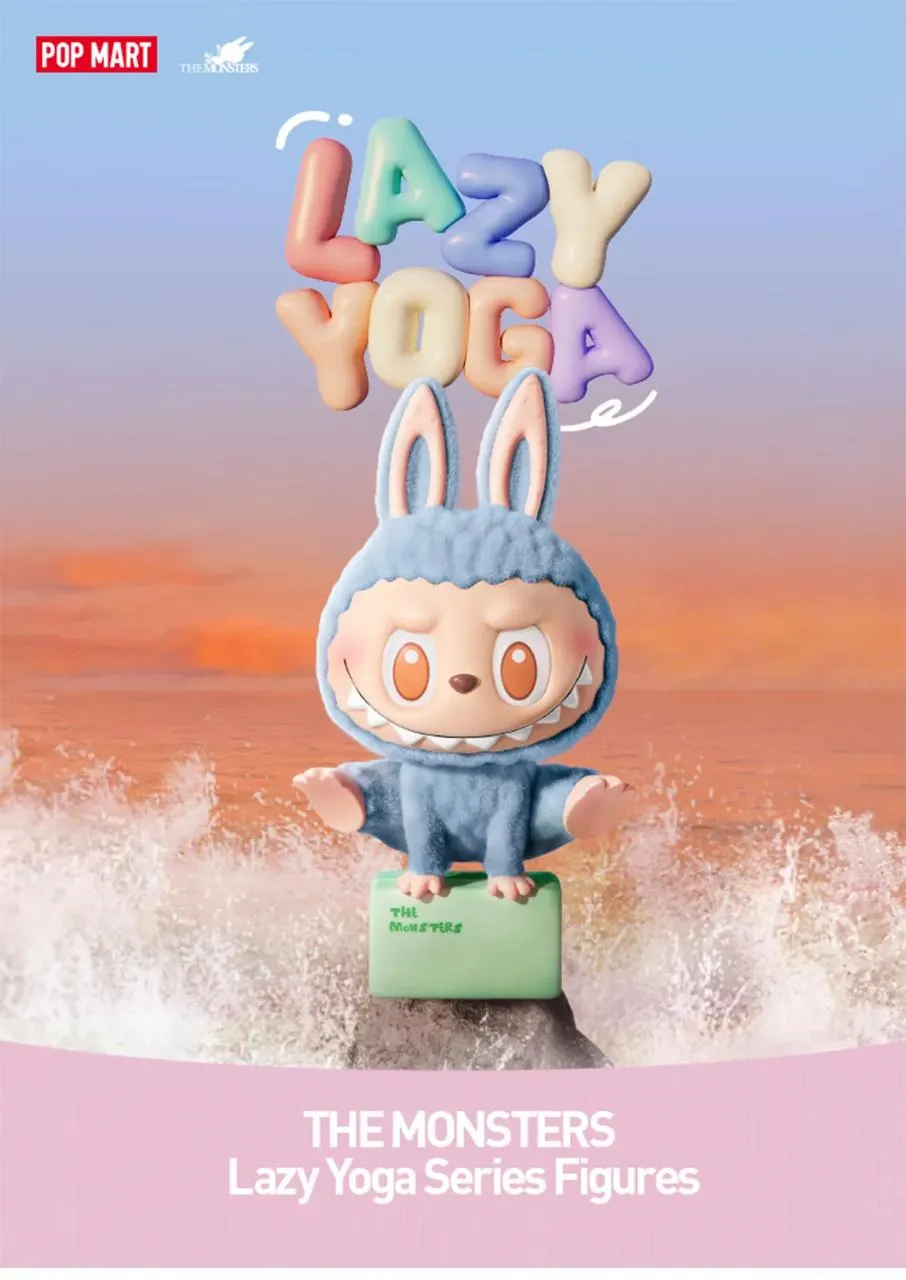POP MART Labubu – Lazy Yoga Series Blind Box Flocked Edition 100
