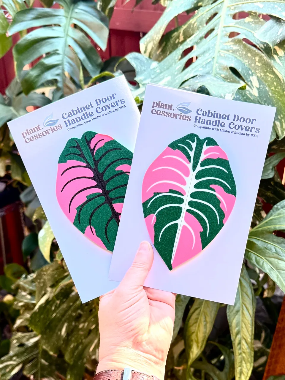 Alocasia Cuprea Var. Leaf IKEA Cabinet Handle Covers ($22) from